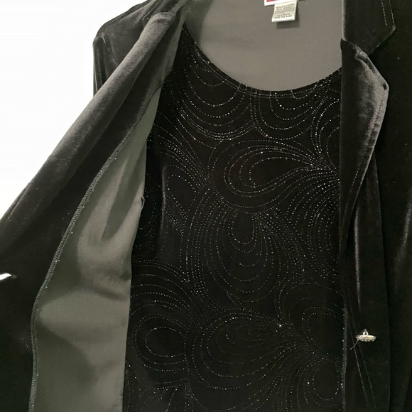 Hasting & Smith suede blazer type with attached camisole w/ sparkles size Large - Picture 4 of 6